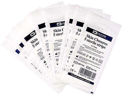 Blue-Lion - Tiras de cierre para heridas (10 unidades, 75 mm x 3 mm) Blue-Lion - Tiras de cierre para heridas (10 unidades, 75 mm x 3 mm)