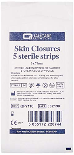 Blue-Lion - Tiras de cierre para heridas (10 unidades, 75 mm x 3 mm) Blue-Lion - Tiras de cierre para heridas (10 unidades, 75 mm x 3 mm)