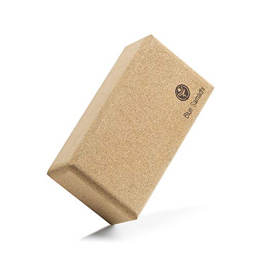 Blue Samadhi Premium Yoga Block - Ideal para principiantes y profesionales - El bloque de yoga sostenible para su hogar - Accesorio de yoga de corcho - su bloque de yoga para cada día