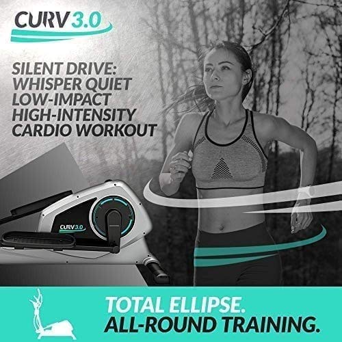 Bluefin Fitness Bicicleta Eliptica CURV 3.0 Elliptical Cross Trainer/Air Walker/Zancada Larga/Consola de Fitness Digital LCD/Bluetooth/Aplicación para Smartphone/Negro y Plata Bluefin Fitness Bicicleta Eliptica CURV 3.0 Elliptical Cross Trainer/Air Walker/Zancada Larga/Consola de Fitness Digital LCD/Bluetooth/Aplicación para Smartphone/Negro y Plata