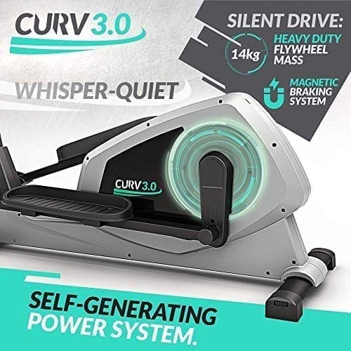 Bluefin Fitness Bicicleta Eliptica CURV 3.0 Elliptical Cross Trainer/Air Walker/Zancada Larga/Consola de Fitness Digital LCD/Bluetooth/Aplicación para Smartphone/Negro y Plata Bluefin Fitness Bicicleta Eliptica CURV 3.0 Elliptical Cross Trainer/Air Walker/Zancada Larga/Consola de Fitness Digital LCD/Bluetooth/Aplicación para Smartphone/Negro y Plata