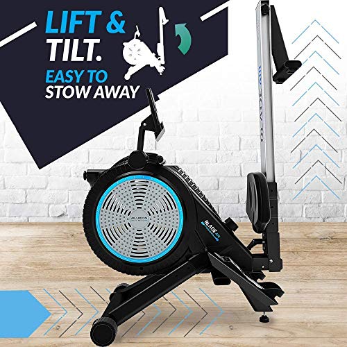 Bluefin Fitness Blade Air Máquina de Remo | Plegable | Sistema Magnético Doble + Resistencia al Aire | Kinomap | Video Streaming en Directo | Video Entrenamiento y Ejercicios | Consola Digital LCD