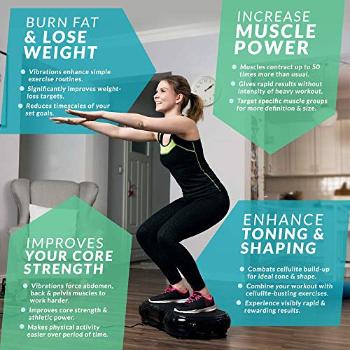 Bluefin Fitness Plataforma Vibratoria Ultra Slim | 5 Programas + 180 Niveles | Altavoces Bluetooth | Fácil de Guardar | Elegante Diseño Británico | Rendimiento de por Vida Bluefin Fitness Plataforma Vibratoria Ultra Slim | 5 Programas + 180 Niveles | Altavoces Bluetooth | Fácil de Guardar | Elegante Diseño Británico | Rendimiento de por Vida