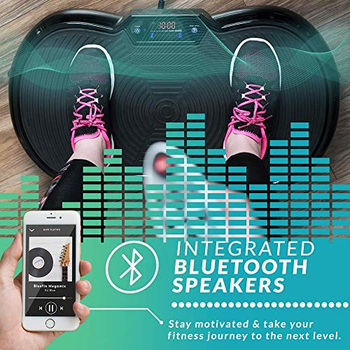 Bluefin Fitness Plataforma Vibratoria Ultra Slim | 5 Programas + 180 Niveles | Altavoces Bluetooth | Fácil de Guardar | Elegante Diseño Británico | Rendimiento de por Vida