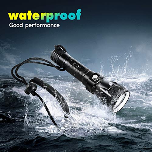 Bluefire 1200 Lumen CREE XM-L2 Linterna de Buceo, Profesional Linterna Submarina Impermeable de Seguridad para Exteriores Deportes (Negro)