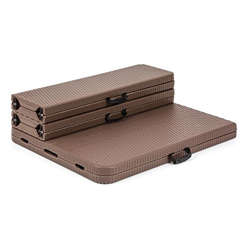 blumfeldt Burgos Set Edition - Conjunto de Muebles para Carpa de jardín, Juego de 2 Bancos y Mesa, 8-10 Personas, HDPE, Estructura Acero, Resistente Exteriores, Cierres de Seguridad, Marrón blumfeldt Burgos Set Edition - Conjunto de Muebles para Carpa de jardín, Juego de 2 Bancos y Mesa, 8-10 Personas, HDPE, Estructura Acero, Resistente Exteriores, Cierres de Seguridad, Marrón