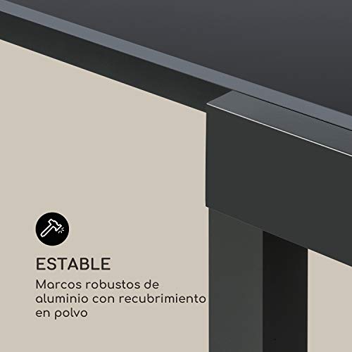 blumfeldt Pamplona Mesa de Exteriores - Extensible, Hecha de Aluminio y Vidrio, SmartSpace, Superficie máxima de 180 x 83 cm, Espacio para 6 Personas, Resistente a la Intemperie, Gris Oscuro blumfeldt Pamplona Mesa de Exteriores - Extensible, Hecha de Aluminio y Vidrio, SmartSpace, Superficie máxima de 180 x 83 cm, Espacio para 6 Personas, Resistente a la Intemperie, Gris Oscuro