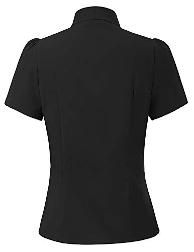 Blusas Negras Blusas de Mujer Blusas Elegantes de Mujer Manga Corta BP0819-2 L