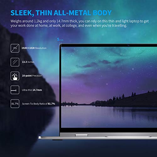 BMAX Y13 2 en 1 Ordenador portátil, táctil Convertible Notebook de 13.3” FHD 1080P Pantalla (Intel Quad Core N4120, 8GB RAM, 256GB SSD, Windows 10 Home) BMAX Y13 2 en 1 Ordenador portátil, táctil Convertible Notebook de 13.3” FHD 1080P Pantalla (Intel Quad Core N4120, 8GB RAM, 256GB SSD, Windows 10 Home)