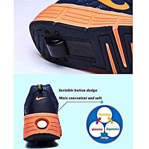 BNC Zapatillas Unisex de Patinaje sobre Ruedas, Deporte de Skate técnico de caña Baja,Zapatillas de Gimnasia para Exteriores con Ruedas retráctiles,para niños y Adolescentes,Azul Profundo,Double,38 BNC Zapatillas Unisex de Patinaje sobre Ruedas, Deporte de Skate técnico de caña Baja,Zapatillas de Gimnasia para Exteriores con Ruedas retráctiles,para niños y Adolescentes,Azul Profundo,Double,38