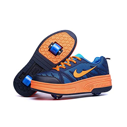 BNC Zapatillas Unisex de Patinaje sobre Ruedas, Deporte de Skate técnico de caña Baja,Zapatillas de Gimnasia para Exteriores con Ruedas retráctiles,para niños y Adolescentes,Azul Profundo,Double,38 BNC Zapatillas Unisex de Patinaje sobre Ruedas, Deporte de Skate técnico de caña Baja,Zapatillas de Gimnasia para Exteriores con Ruedas retráctiles,para niños y Adolescentes,Azul Profundo,Double,38