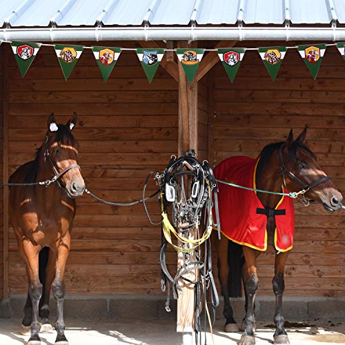 Boao 4 Banderas Banderines de Carrera de Caballos Serpentina de Carrera de Caballos Guirnaldas de Caballo de Derby para Carrera de Caballos, Día de Derby, Decoración de Cumpleaños, Pre-ensamblado