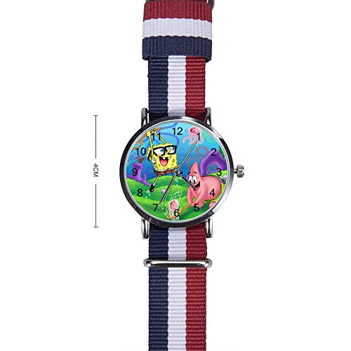 Bob Esponja y Piestar Reloj de Tiempo de Playa Ocio Reloj de Pulsera de Cuarzo para Hombres Mujeres Niños Regalos Amigos