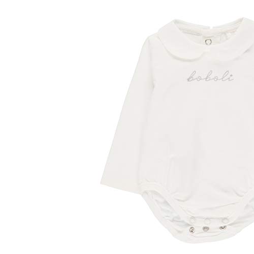 boboli - Body Liso de Bebé | Body Bebé Liso, Talla de 0 Meses | Body Bebé con Corchetes, 100% Algodón | Body Bebé Unisex Recien Nacido | Cuello Alto | Bodies Bebé | Blanco