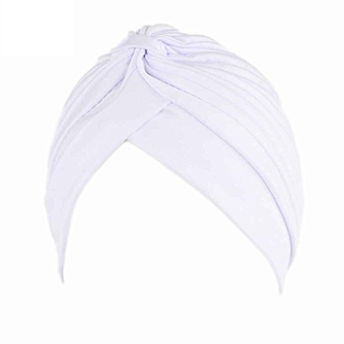 Bobury Cuello pre-Atado de Plumas con Capucha de Chemo para Mujer Capucha de Punto Capucha de Turbante de Sol