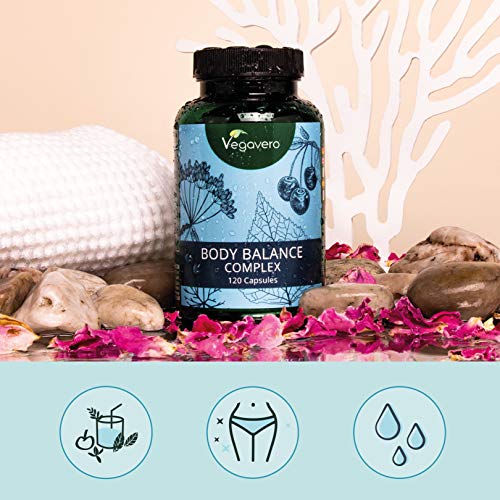 Body Balance Vegavero® | Diurético Natural | 100% Vegetal & Sin Aditivos | 120 Cápsulas | Hinojo + Cereza + Abedul + Aesculus Hippocastanum + Urtica Dioica