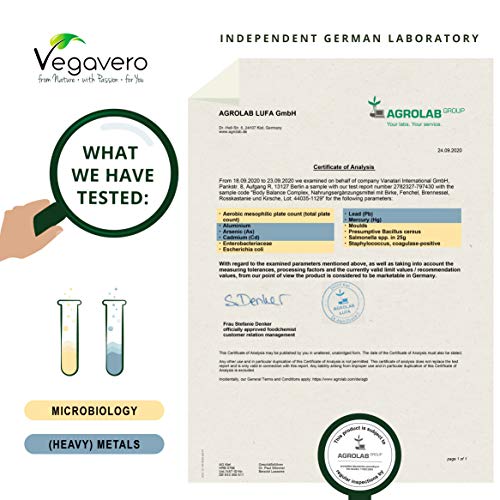 Body Balance Vegavero® | Diurético Natural | 100% Vegetal & Sin Aditivos | 120 Cápsulas | Hinojo + Cereza + Abedul + Aesculus Hippocastanum + Urtica Dioica