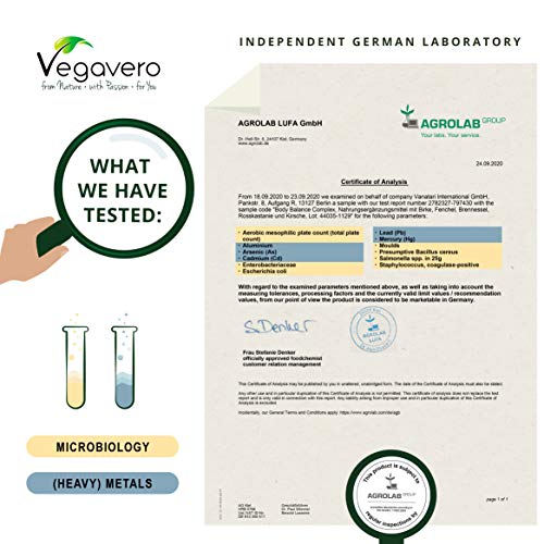 Body Balance Vegavero® | Diurético Natural | 100% Vegetal & Sin Aditivos | 120 Cápsulas | Hinojo + Cereza + Abedul + Aesculus Hippocastanum + Urtica Dioica