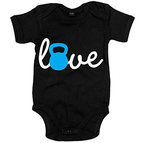 Body bebé Love Crossfit kettlebell - Negro, 6-12 meses