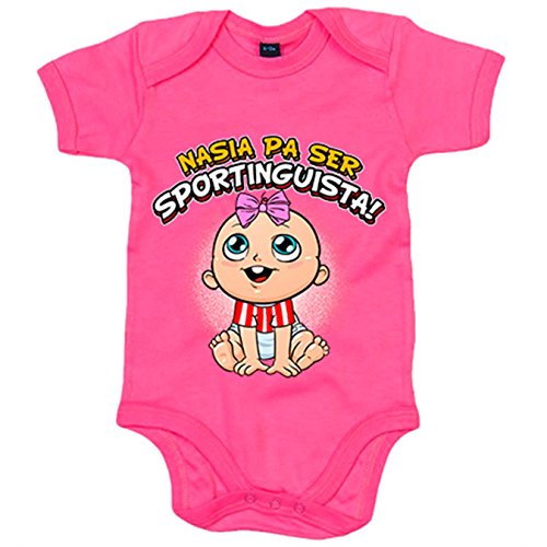 Body bebé nacida para ser Sportinguista Sporting Gijón fútbol - Rosa, 6-12 meses