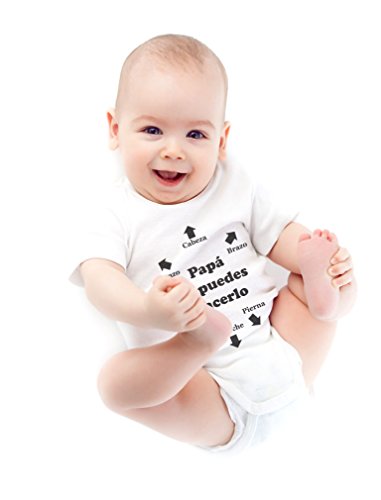 Body de Manga Corta para Bebé - Regalos Originales para Padres Primerizos - Papá Tu Puedes Hacerlo Body de Manga Corta para Bebé - Regalos Originales para Padres Primerizos - Papá Tu Puedes Hacerlo