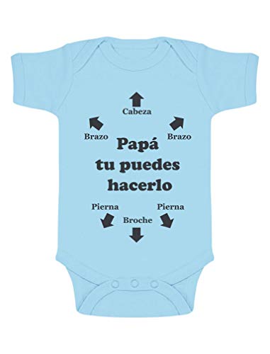 Body de Manga Corta para Bebé - Regalos Originales para Padres Primerizos - Papá Tu Puedes Hacerlo