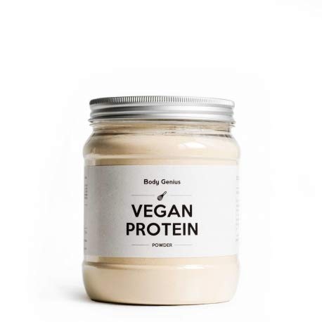 BODY GENIUS Vegan Protein (Vainilla) 340g Proteína Vegana. Proteína de Guisante Aislada y Sostenible. Sin Azúcar Añadido y Con Estevia. Proteína Completa Plant-Based Sin Lactosa