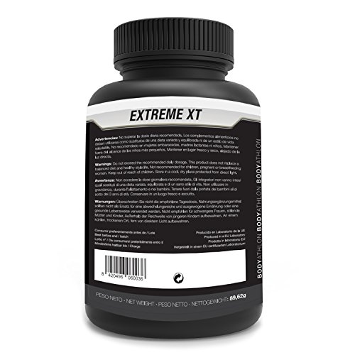Bodyathlon L-Carnitina Extreme XT - 90 cápsulas - Potente quemagrasas deportivo - Pre-entreno - Con propiedades antioxidantes
