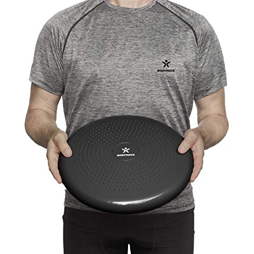 BODYMATE Cojín de Equilibrio con bombín, diámetro 34 cm | Cojín propioceptivo, cojín inestable, cojín Hinchable | Entrenamiento de Tronco, Espalda, Fitness, rehabilitación, coordinación BODYMATE Cojín de Equilibrio con bombín, diámetro 34 cm | Cojín propioceptivo, cojín inestable, cojín Hinchable | Entrenamiento de Tronco, Espalda, Fitness, rehabilitación, coordinación