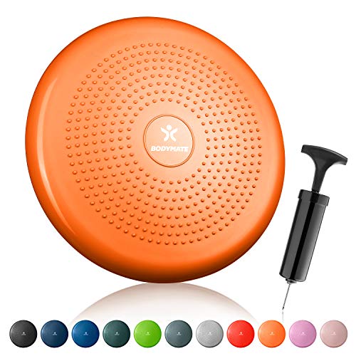 BODYMATE Cojín de Equilibrio con bombín, diámetro 34 cm | Cojín propioceptivo, cojín inestable, cojín Hinchable | Entrenamiento de Tronco, Espalda, Fitness, rehabilitación, coordinación BODYMATE Cojín de Equilibrio con bombín, diámetro 34 cm | Cojín propioceptivo, cojín inestable, cojín Hinchable | Entrenamiento de Tronco, Espalda, Fitness, rehabilitación, coordinación