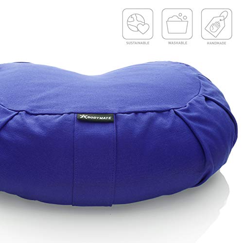BODYMATE Cojín de Yoga Media Luna 42 cm Largo 30 cm Ancho 15 cm Alto | Relleno de cáscaras de Trigo sarraceno | Funda extragruesa y Lavable en Lavadora de algodón 100% | Cojín de meditación BODYMATE Cojín de Yoga Media Luna 42 cm Largo 30 cm Ancho 15 cm Alto | Relleno de cáscaras de Trigo sarraceno | Funda extragruesa y Lavable en Lavadora de algodón 100% | Cojín de meditación