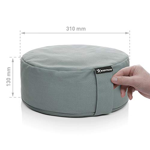 BODYMATE Cojín de Yoga Redondo | 31 cm diámetro 13 cm Alto | Relleno de cáscaras de Trigo sarraceno | Funda extragruesa y Lavable en Lavadora de algodón 100% | Cojín de meditación | Cojín de Asiento BODYMATE Cojín de Yoga Redondo | 31 cm diámetro 13 cm Alto | Relleno de cáscaras de Trigo sarraceno | Funda extragruesa y Lavable en Lavadora de algodón 100% | Cojín de meditación | Cojín de Asiento