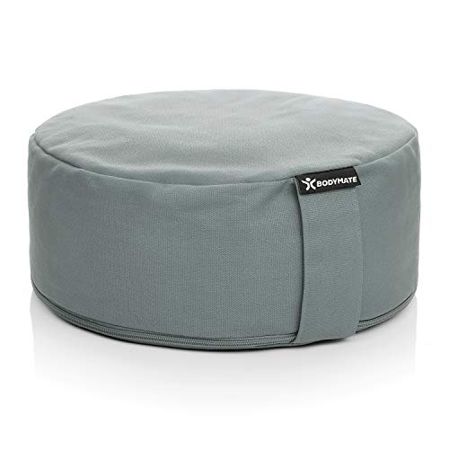 BODYMATE Cojín de Yoga Redondo | 31 cm diámetro 13 cm Alto | Relleno de cáscaras de Trigo sarraceno | Funda extragruesa y Lavable en Lavadora de algodón 100% | Cojín de meditación | Cojín de Asiento BODYMATE Cojín de Yoga Redondo | 31 cm diámetro 13 cm Alto | Relleno de cáscaras de Trigo sarraceno | Funda extragruesa y Lavable en Lavadora de algodón 100% | Cojín de meditación | Cojín de Asiento