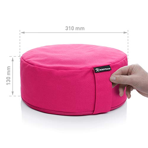 BODYMATE Cojín de Yoga Redondo | 31 cm diámetro 13 cm Alto | Relleno de cáscaras de Trigo sarraceno | Funda extragruesa y Lavable en Lavadora de algodón 100% | Cojín de meditación | Cojín de Asiento BODYMATE Cojín de Yoga Redondo | 31 cm diámetro 13 cm Alto | Relleno de cáscaras de Trigo sarraceno | Funda extragruesa y Lavable en Lavadora de algodón 100% | Cojín de meditación | Cojín de Asiento