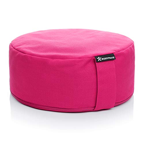 BODYMATE Cojín de Yoga Redondo | 31 cm diámetro 13 cm Alto | Relleno de cáscaras de Trigo sarraceno | Funda extragruesa y Lavable en Lavadora de algodón 100% | Cojín de meditación | Cojín de Asiento BODYMATE Cojín de Yoga Redondo | 31 cm diámetro 13 cm Alto | Relleno de cáscaras de Trigo sarraceno | Funda extragruesa y Lavable en Lavadora de algodón 100% | Cojín de meditación | Cojín de Asiento