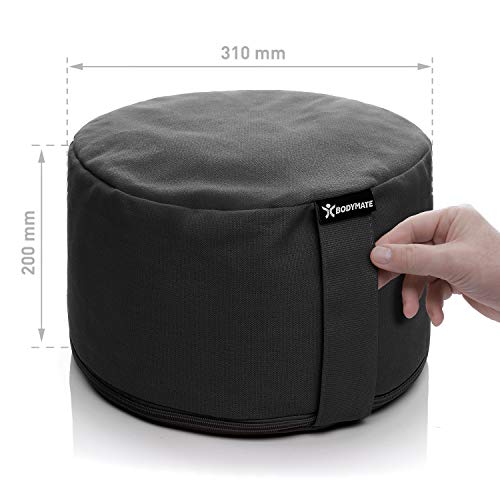 BODYMATE Cojín de Yoga Redondo extraalto | 31 cm diámetro 20 cm Alto | Relleno de cáscaras de Trigo sarraceno | Funda extragruesa y Lavable en Lavadora de algodón 100% | Cojín de meditación BODYMATE Cojín de Yoga Redondo extraalto | 31 cm diámetro 20 cm Alto | Relleno de cáscaras de Trigo sarraceno | Funda extragruesa y Lavable en Lavadora de algodón 100% | Cojín de meditación