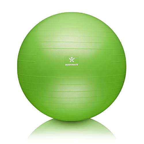 BODYMATE Pelota de Ejercicio para Fitnes | con bombín y Libro electrónico | con Sistema antirreventones BODYMATE Pelota de Ejercicio para Fitnes | con bombín y Libro electrónico | con Sistema antirreventones