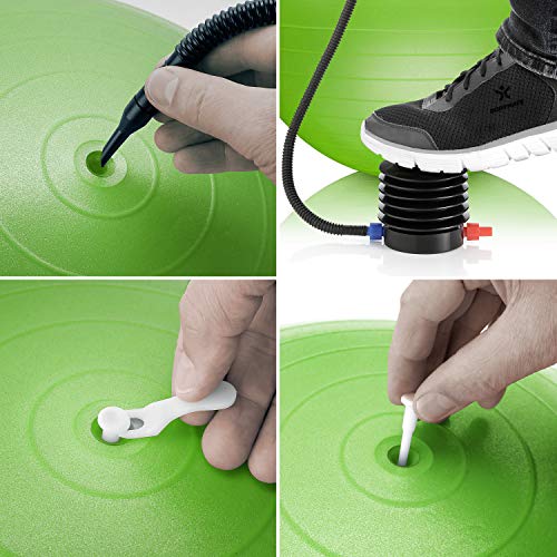 BODYMATE Pelota de Ejercicio para Fitnes | con bombín y Libro electrónico | con Sistema antirreventones BODYMATE Pelota de Ejercicio para Fitnes | con bombín y Libro electrónico | con Sistema antirreventones