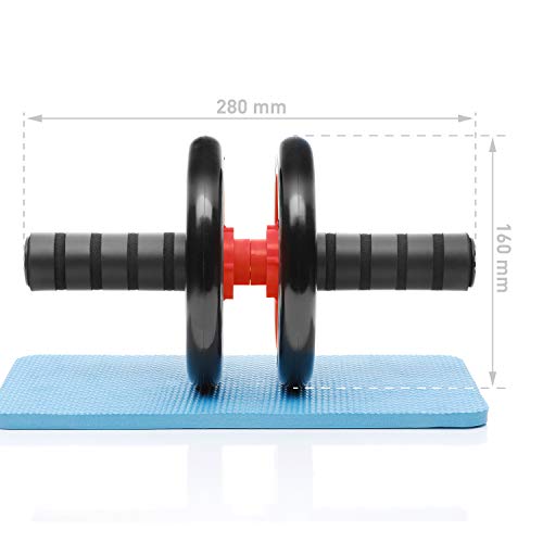 BODYMATE Rueda Abdominal Classic I Rodillo Abdominal con Alfombrilla I AB Roller con agarraderas cómodas I AB Wheel