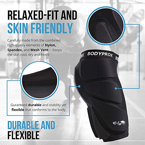 Bodyprox - Pantalones cortos acolchados para snowboard, skate y esquí, protección 3D para cadera, trasero y coxis