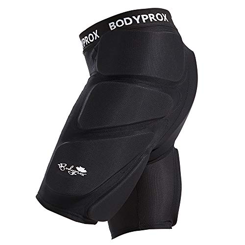 Bodyprox - Pantalones cortos acolchados para snowboard, skate y esquí, protección 3D para cadera, trasero y coxis