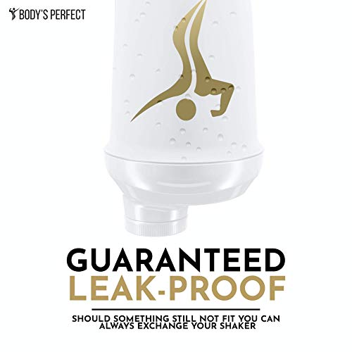 BODY'S PERFECT Agitador de proteínas | PREMIUM Fitness botella para beber 500ml blanco | Sin BPA y DEHP BODY'S PERFECT Agitador de proteínas | PREMIUM Fitness botella para beber 500ml blanco | Sin BPA y DEHP