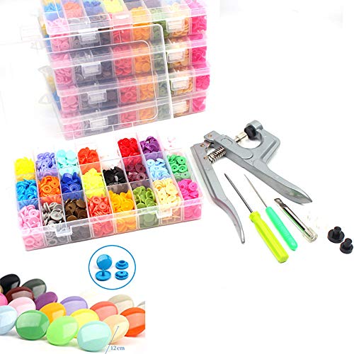 BoFeite 400 Botones 24 Colores Snaps Plástico T5 Botones Redondos Snap de Presión con Alicates Botones Presion para DIY Manualidades accesorios patchwork (T3 T5 T8) BoFeite 400 Botones 24 Colores Snaps Plástico T5 Botones Redondos Snap de Presión con Alicates Botones Presion para DIY Manualidades accesorios patchwork (T3 T5 T8)
