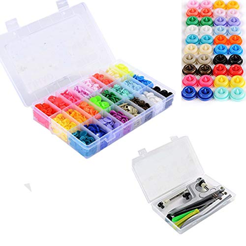BoFeite 400 Botones 24 Colores Snaps Plástico T5 Botones Redondos Snap de Presión con Alicates Botones Presion para DIY Manualidades accesorios patchwork (T3 T5 T8) BoFeite 400 Botones 24 Colores Snaps Plástico T5 Botones Redondos Snap de Presión con Alicates Botones Presion para DIY Manualidades accesorios patchwork (T3 T5 T8)