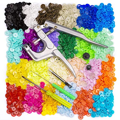 BoFeite 400 Botones 24 Colores Snaps Plástico T5 Botones Redondos Snap de Presión con Alicates Botones Presion para DIY Manualidades accesorios patchwork (T3 T5 T8) BoFeite 400 Botones 24 Colores Snaps Plástico T5 Botones Redondos Snap de Presión con Alicates Botones Presion para DIY Manualidades accesorios patchwork (T3 T5 T8)