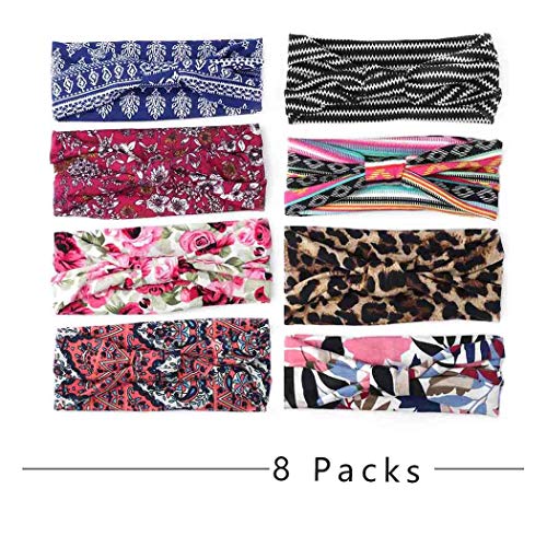 Bohend Boho Moda Venda Amplio Elástico Diario Sombreros Deporte Atlético Yoga Gimnasio playa Accesorios para el cabello para Mujeres y Grils (8 piezas) Bohend Boho Moda Venda Amplio Elástico Diario Sombreros Deporte Atlético Yoga Gimnasio playa Accesorios para el cabello para Mujeres y Grils (8 piezas)