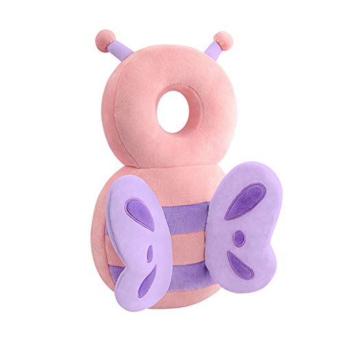 BOI Protector de cabeza de bebé, almohadillas de seguridad ajustables para bebés caminantes, cabeza protectora adecuada para edad 4-24 meses, mariposa