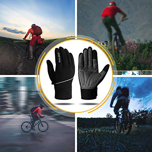 boildeg Guantes Ciclismo MTB Transpirables y con Pantalla táctil para Hombres/Mujeres (Black, M)