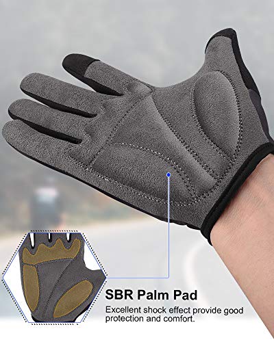 boildeg Guantes de Ciclismo,Guantes MTB,Antideslizante Pantalla Táctil,Tela Transpirable,Adecuado para Ciclismo de Montaña,Todo el Vehículo de Terreno,Bicicleta de Montaña (Negro, L)