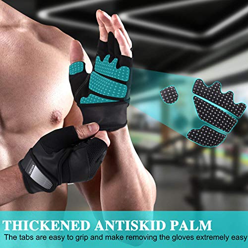 boildeg Guantes Gimnasio Hombre Mujer,Guantes Pesas Gym Guantes Fitness Transpirable con Protección Completa de Muñeca y Palma para Crossfit Levantamiento de Pesas Musculación (Negro, M)